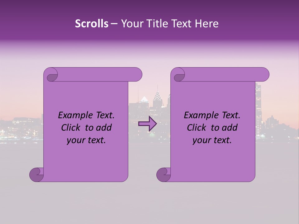 Purple Usa Skyscraper PowerPoint Template