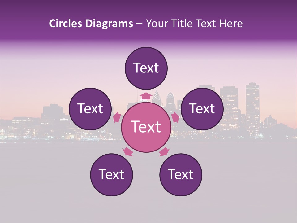 Purple Usa Skyscraper PowerPoint Template