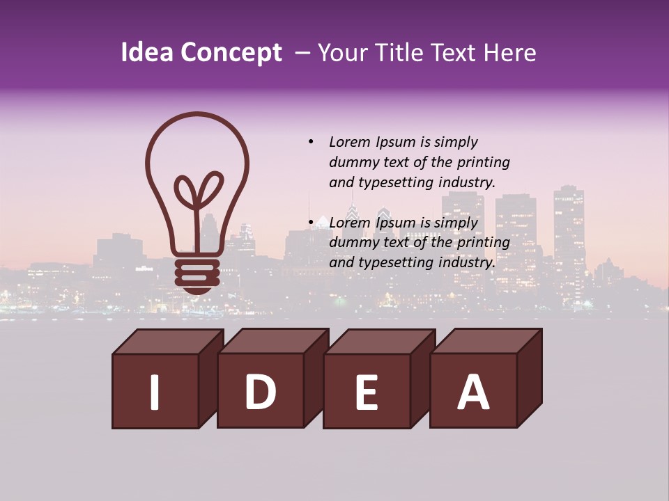 Purple Usa Skyscraper PowerPoint Template