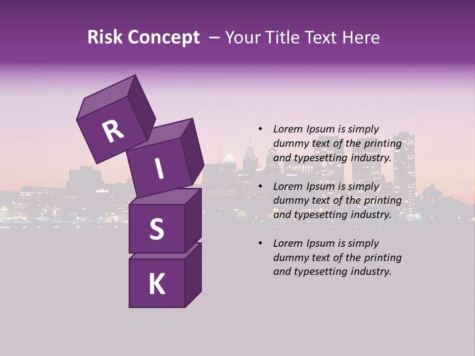 Purple Usa Skyscraper PowerPoint Template
