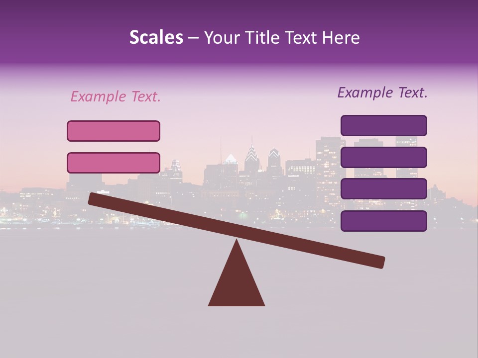 Purple Usa Skyscraper PowerPoint Template