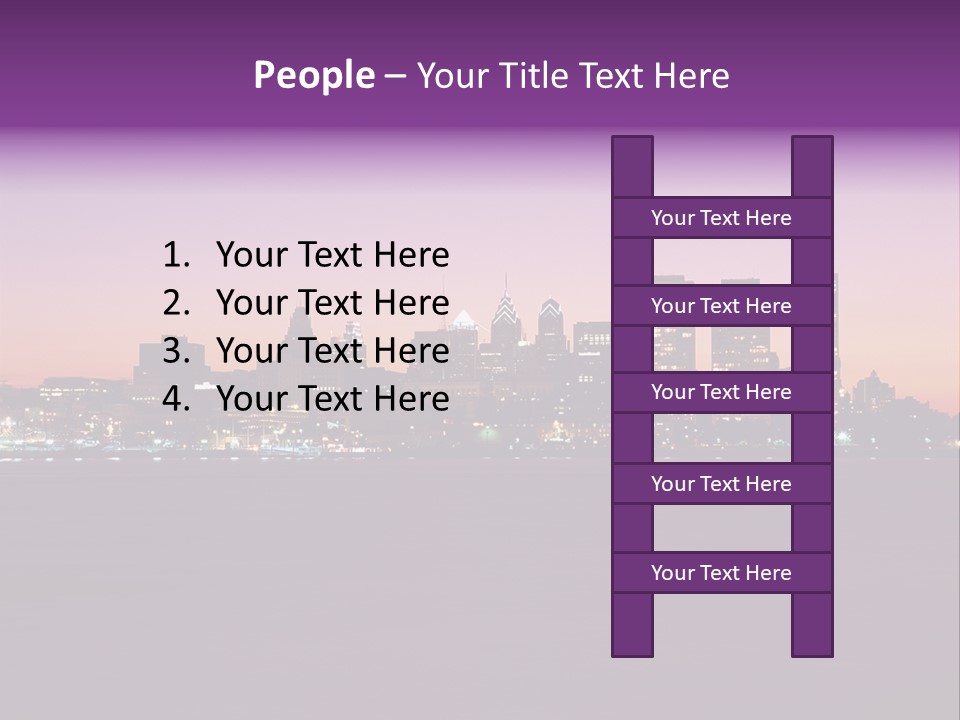 Purple Usa Skyscraper PowerPoint Template