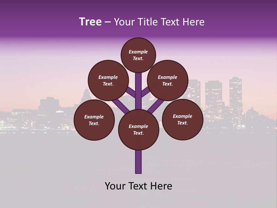 Purple Usa Skyscraper PowerPoint Template