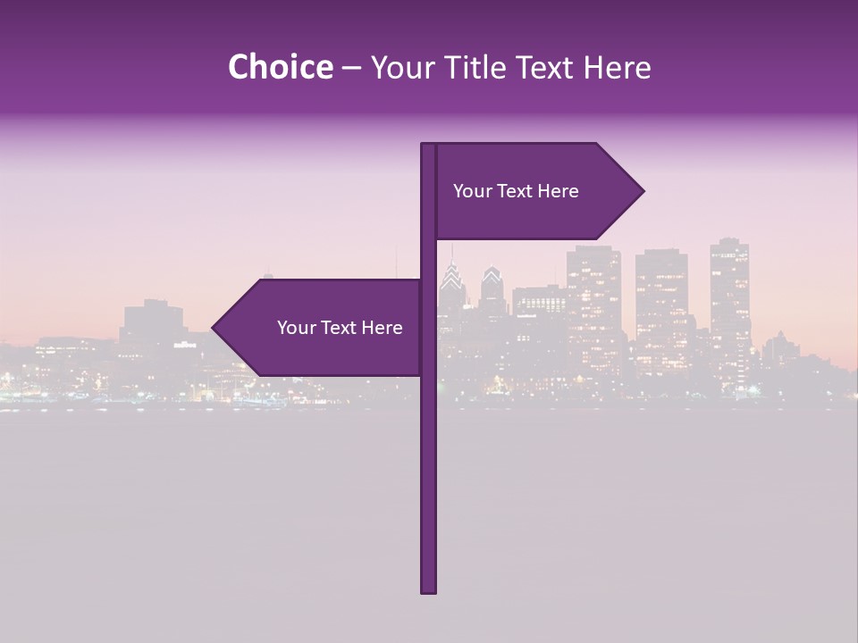 Purple Usa Skyscraper PowerPoint Template