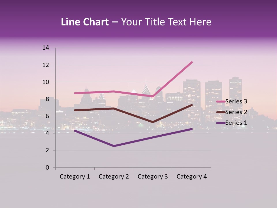 Purple Usa Skyscraper PowerPoint Template