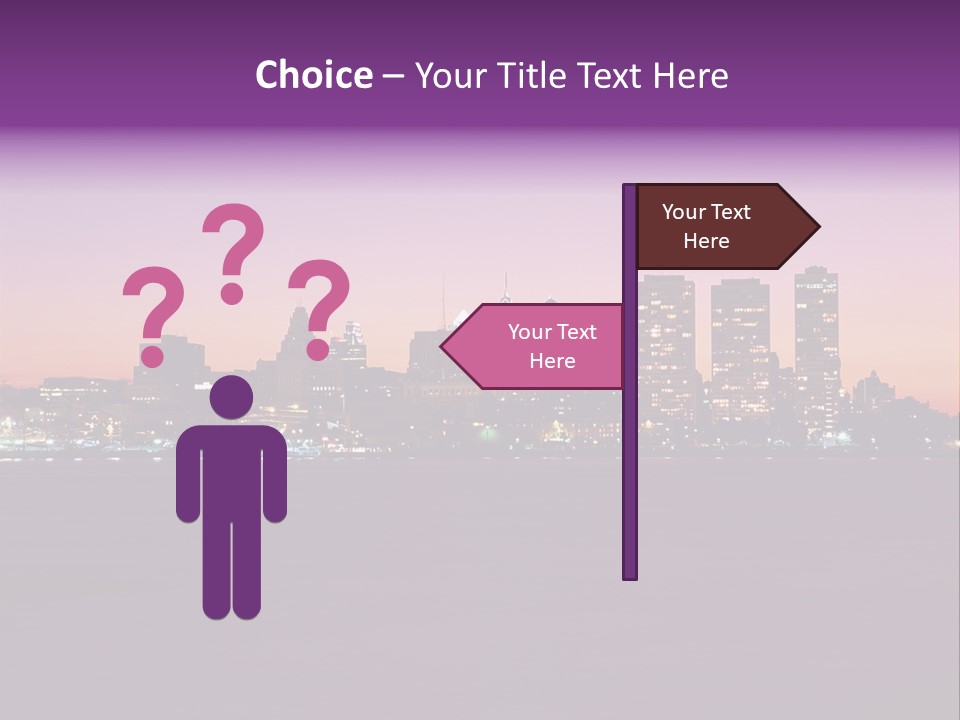 Purple Usa Skyscraper PowerPoint Template