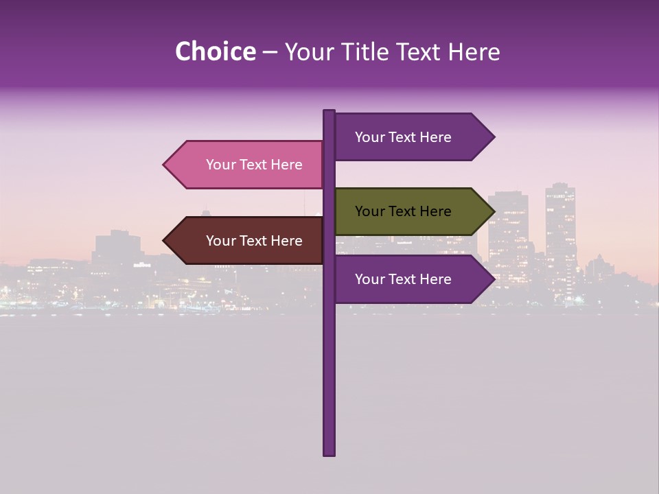 Purple Usa Skyscraper PowerPoint Template