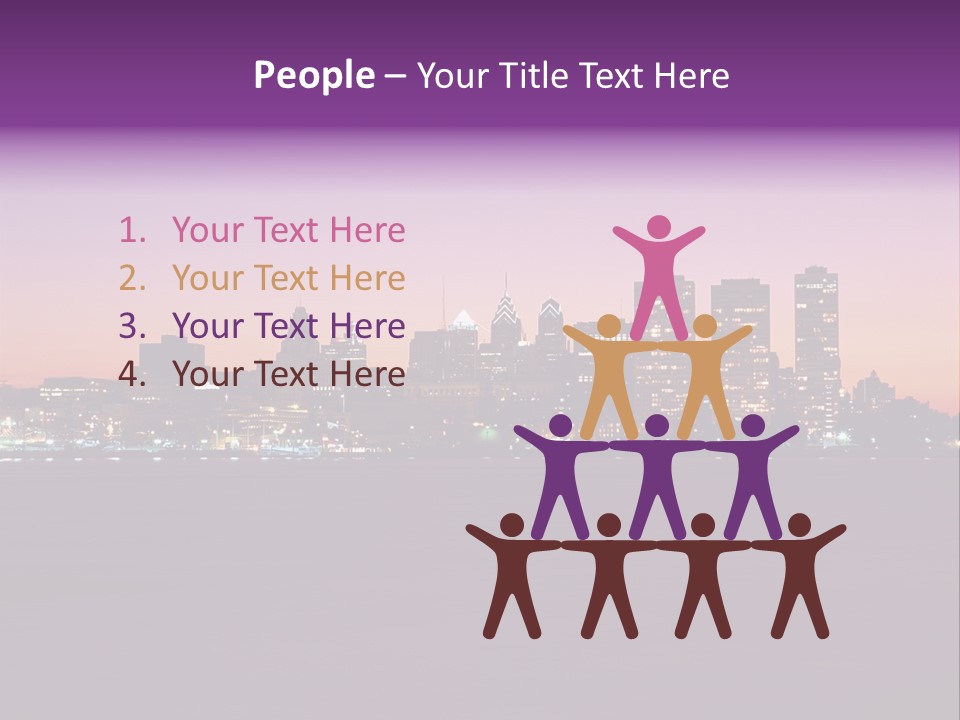 Purple Usa Skyscraper PowerPoint Template