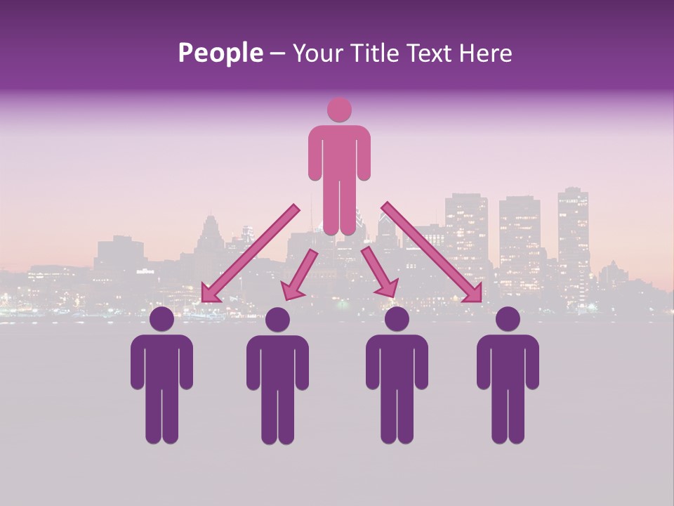 Purple Usa Skyscraper PowerPoint Template