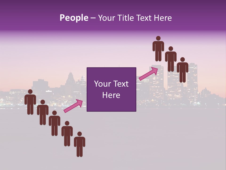 Purple Usa Skyscraper PowerPoint Template