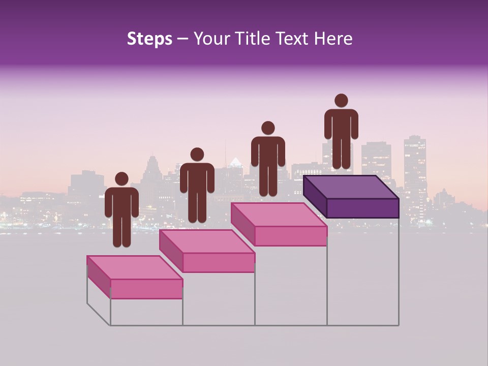 Purple Usa Skyscraper PowerPoint Template