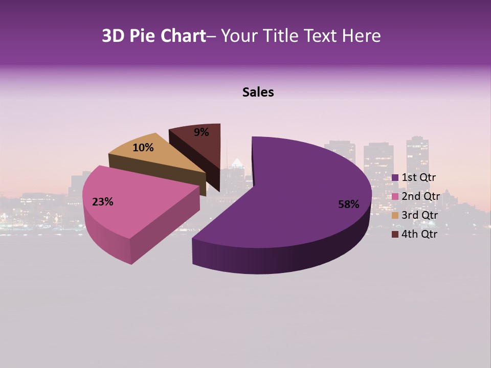 Purple Usa Skyscraper PowerPoint Template