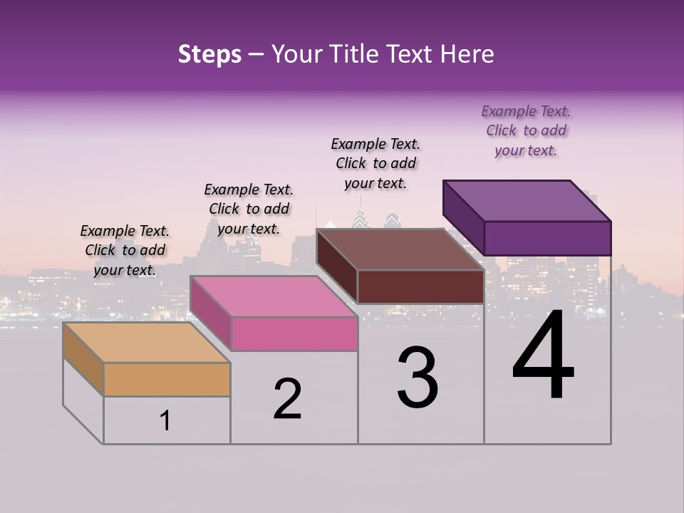 Purple Usa Skyscraper PowerPoint Template