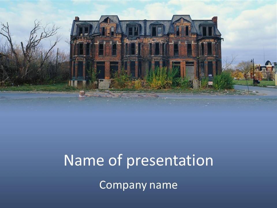 Haunted Aged Desolate PowerPoint Template