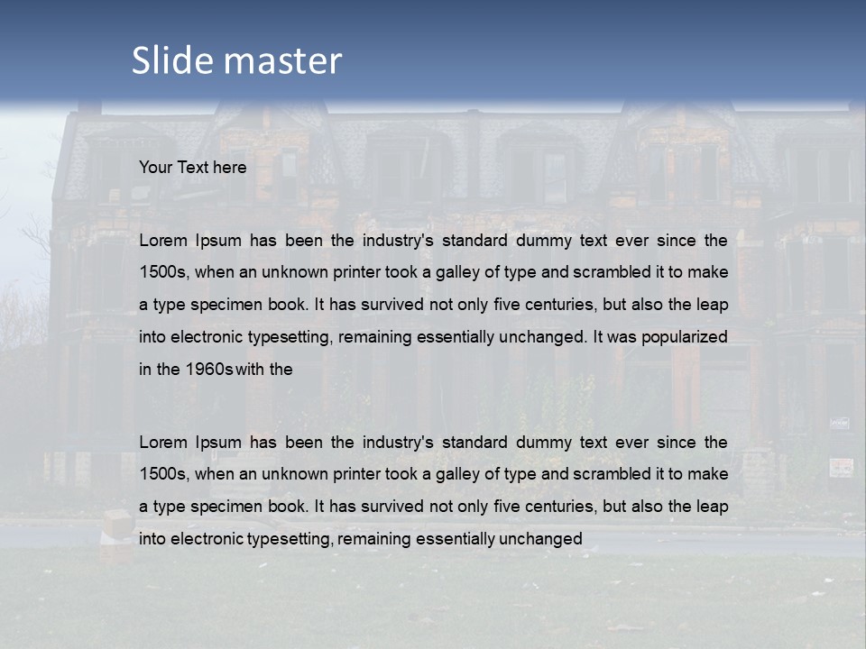 Haunted Aged Desolate PowerPoint Template