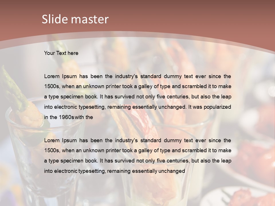 Vegetables Shrimp Lunch PowerPoint Template