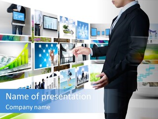 Broadcasting Flat Search PowerPoint Template