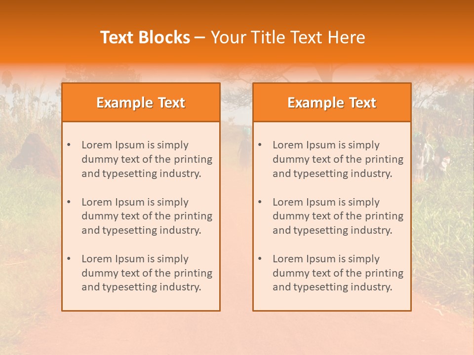 A Group Of People Riding Bikes Down A Dirt Road PowerPoint Template
