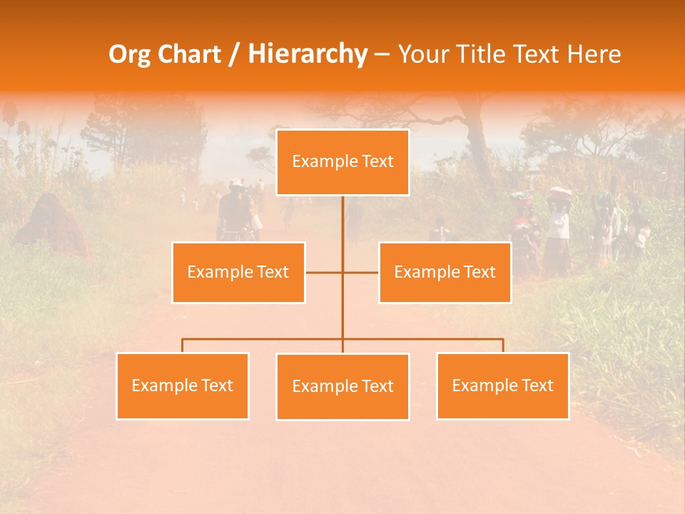 A Group Of People Riding Bikes Down A Dirt Road PowerPoint Template