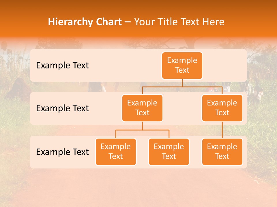 A Group Of People Riding Bikes Down A Dirt Road PowerPoint Template