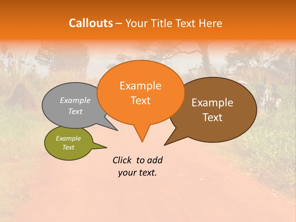 A Group Of People Riding Bikes Down A Dirt Road PowerPoint Template