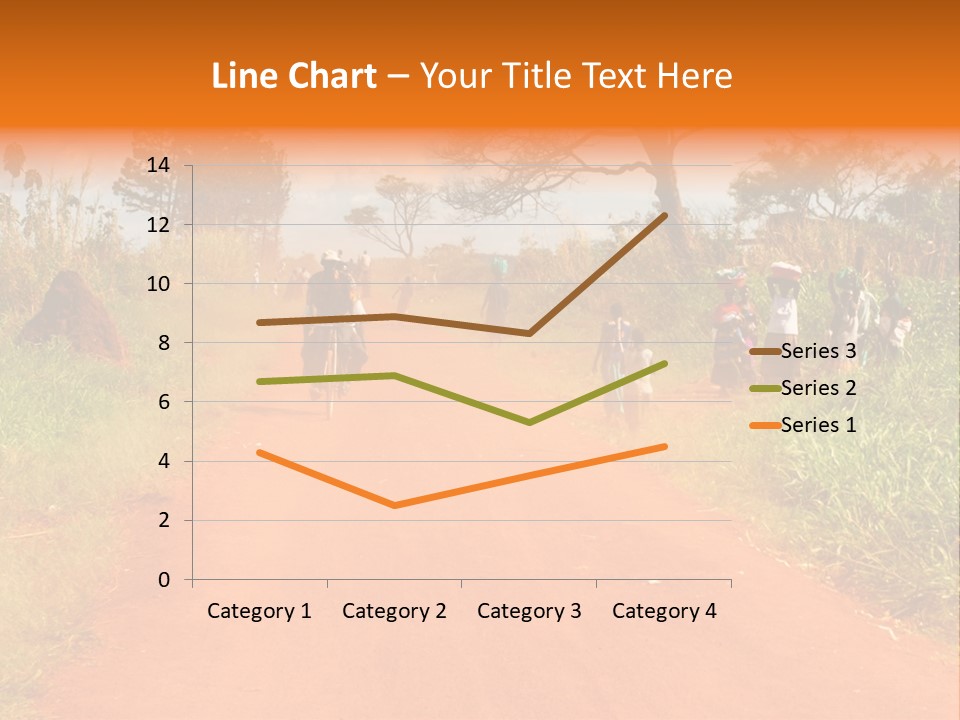 A Group Of People Riding Bikes Down A Dirt Road PowerPoint Template