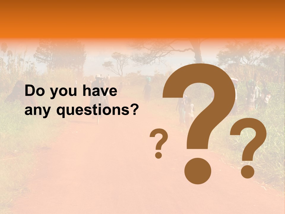 A Group Of People Riding Bikes Down A Dirt Road PowerPoint Template