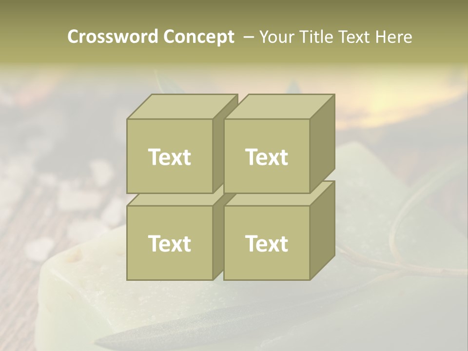 A Piece Of Soap With A Green Olive On It PowerPoint Template