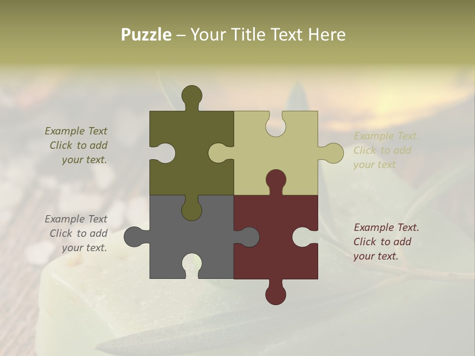 A Piece Of Soap With A Green Olive On It PowerPoint Template