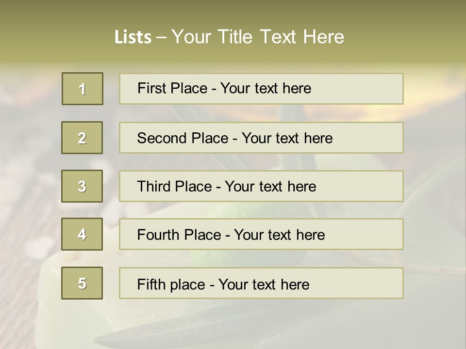 A Piece Of Soap With A Green Olive On It PowerPoint Template