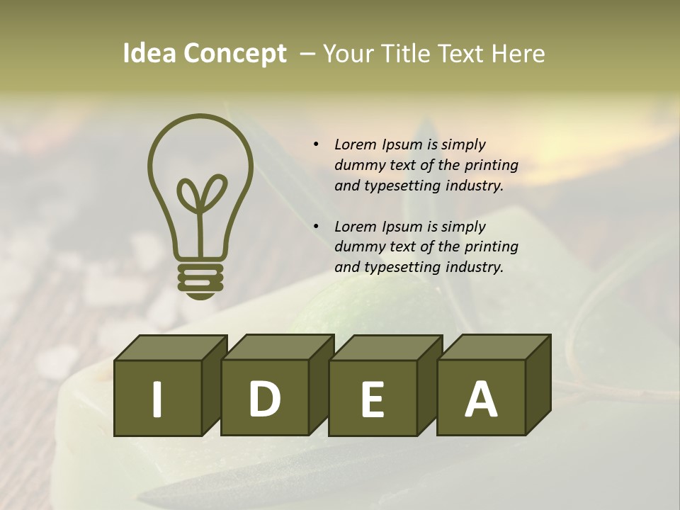 A Piece Of Soap With A Green Olive On It PowerPoint Template