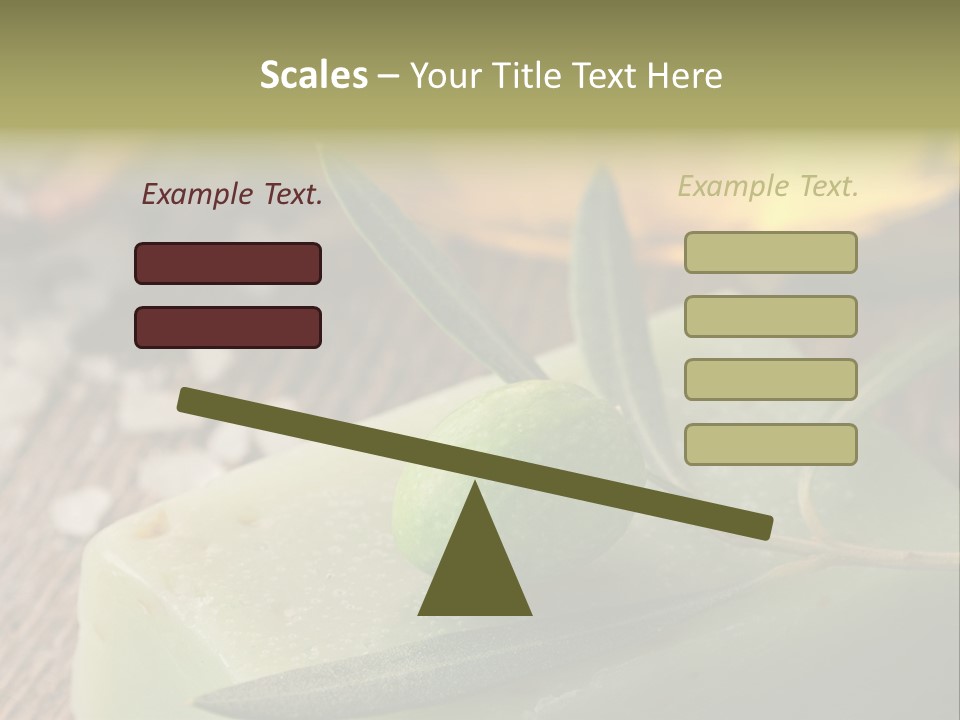 A Piece Of Soap With A Green Olive On It PowerPoint Template