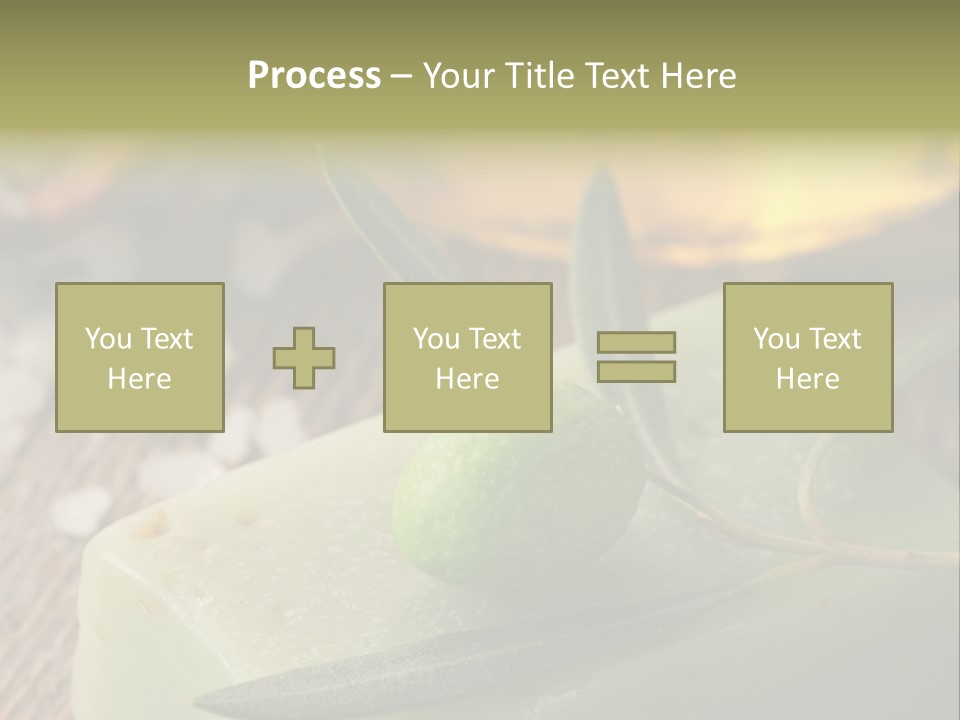 A Piece Of Soap With A Green Olive On It PowerPoint Template