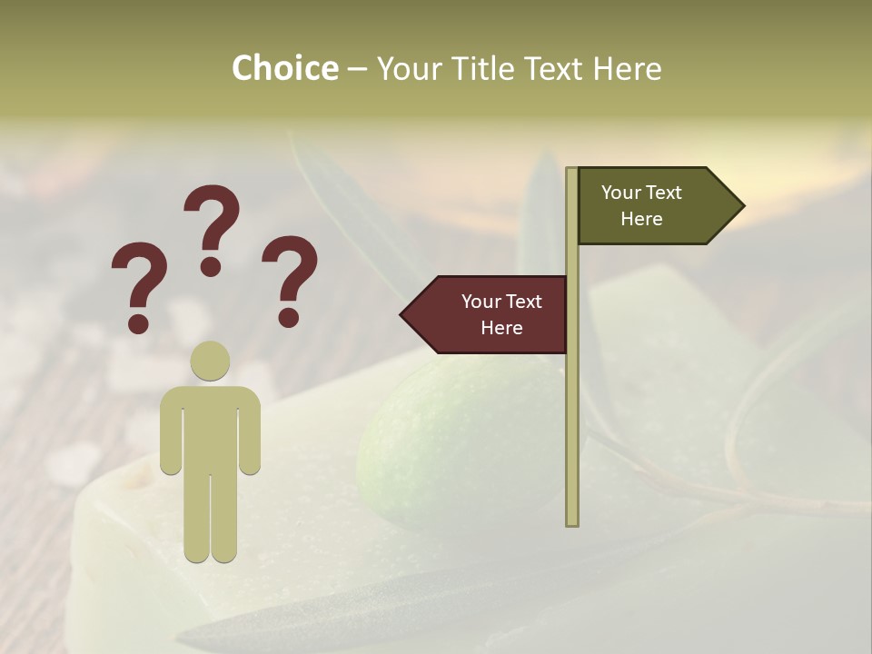 A Piece Of Soap With A Green Olive On It PowerPoint Template