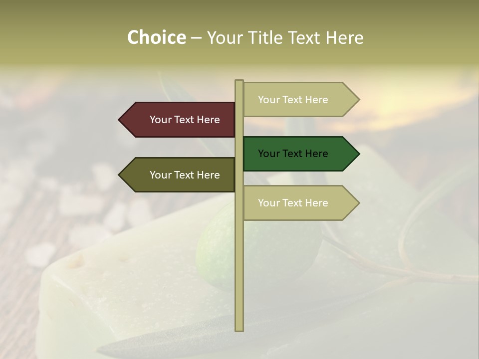 A Piece Of Soap With A Green Olive On It PowerPoint Template