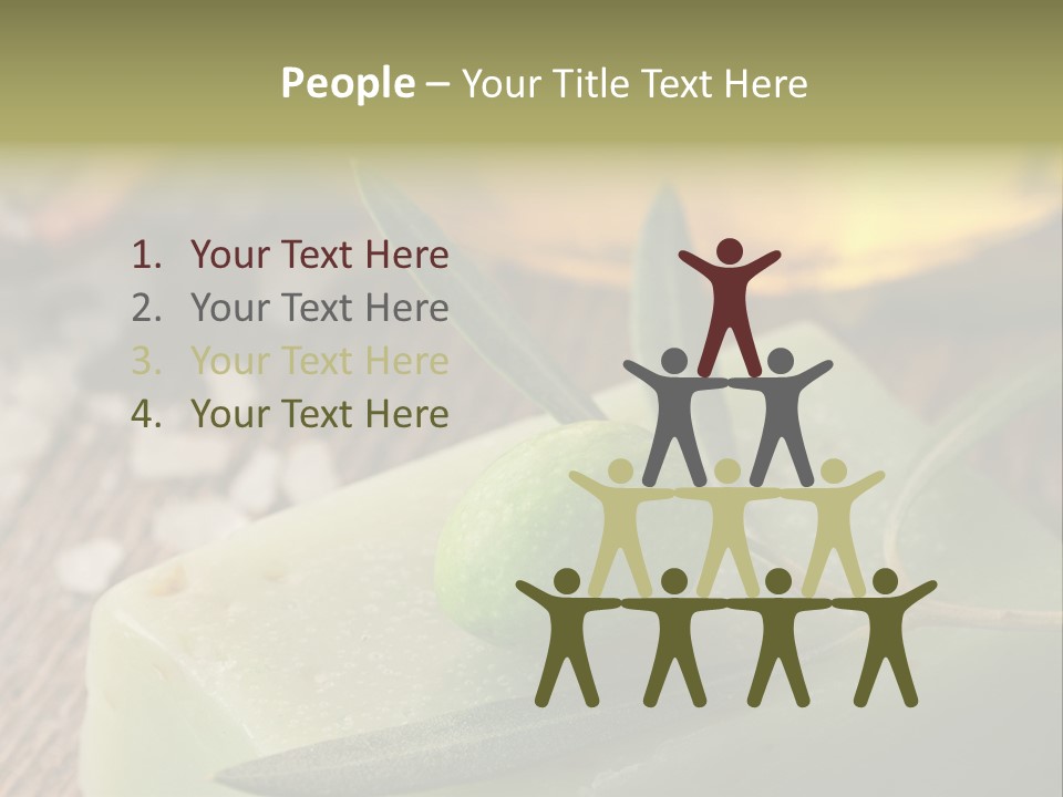 A Piece Of Soap With A Green Olive On It PowerPoint Template