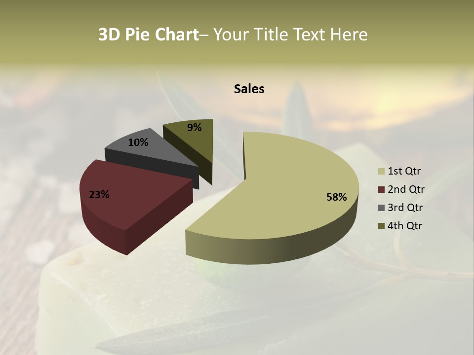 A Piece Of Soap With A Green Olive On It PowerPoint Template