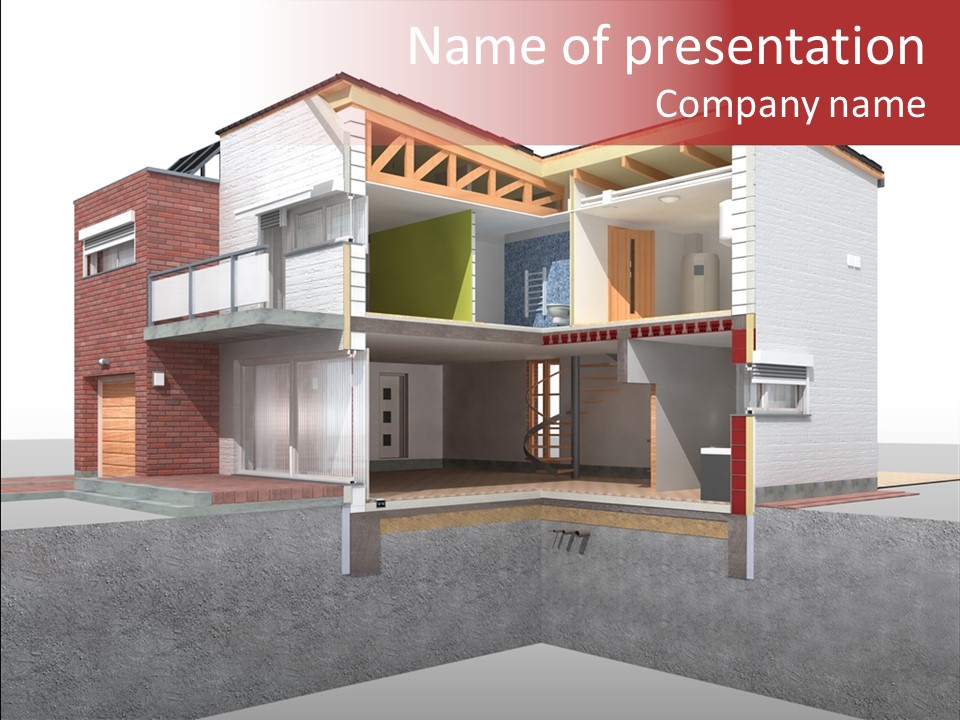 Brick Window Home PowerPoint Template