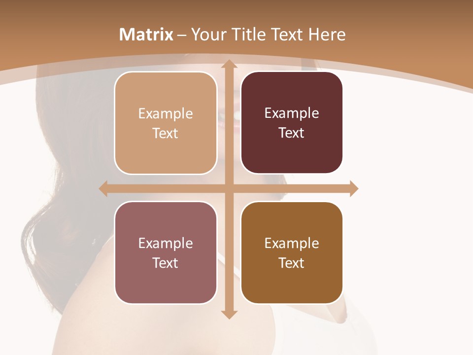 A Woman In A White Tank Top Is Smiling PowerPoint Template