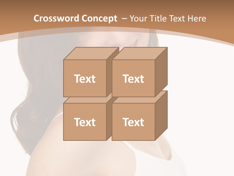 A Woman In A White Tank Top Is Smiling PowerPoint Template