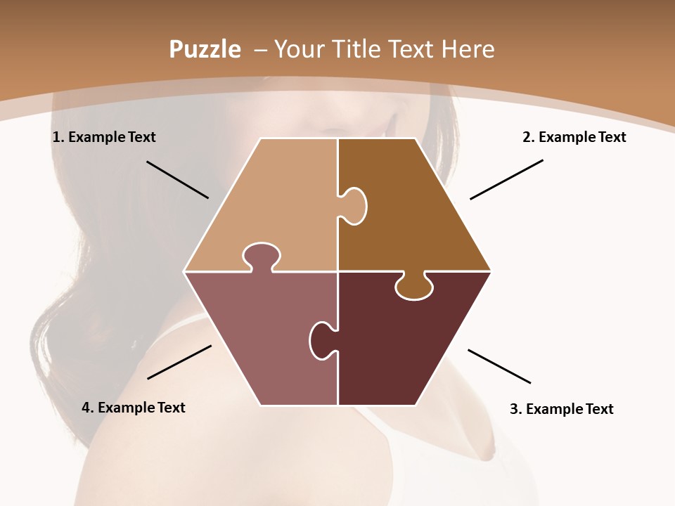 A Woman In A White Tank Top Is Smiling PowerPoint Template