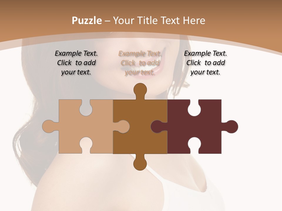 A Woman In A White Tank Top Is Smiling PowerPoint Template