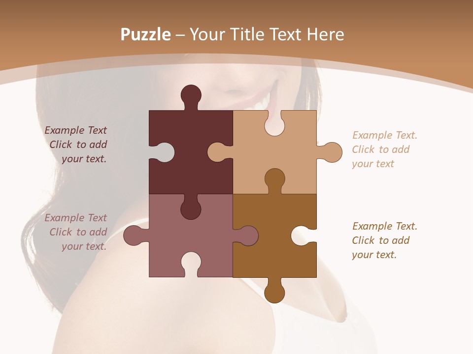 A Woman In A White Tank Top Is Smiling PowerPoint Template