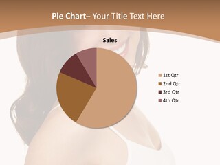 A Woman In A White Tank Top Is Smiling PowerPoint Template