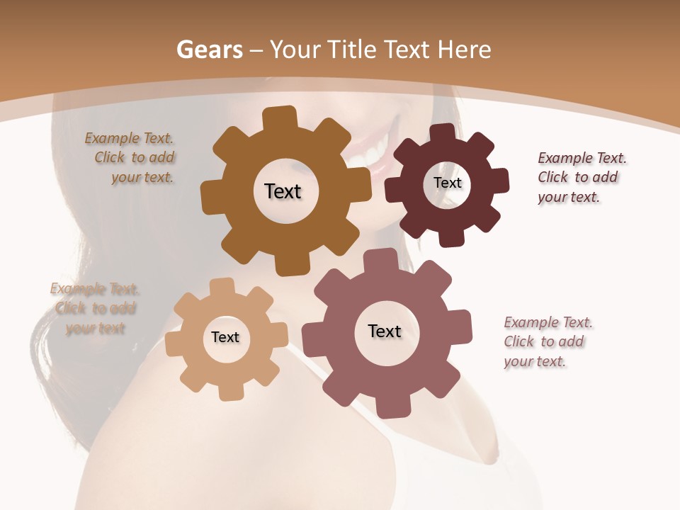 A Woman In A White Tank Top Is Smiling PowerPoint Template