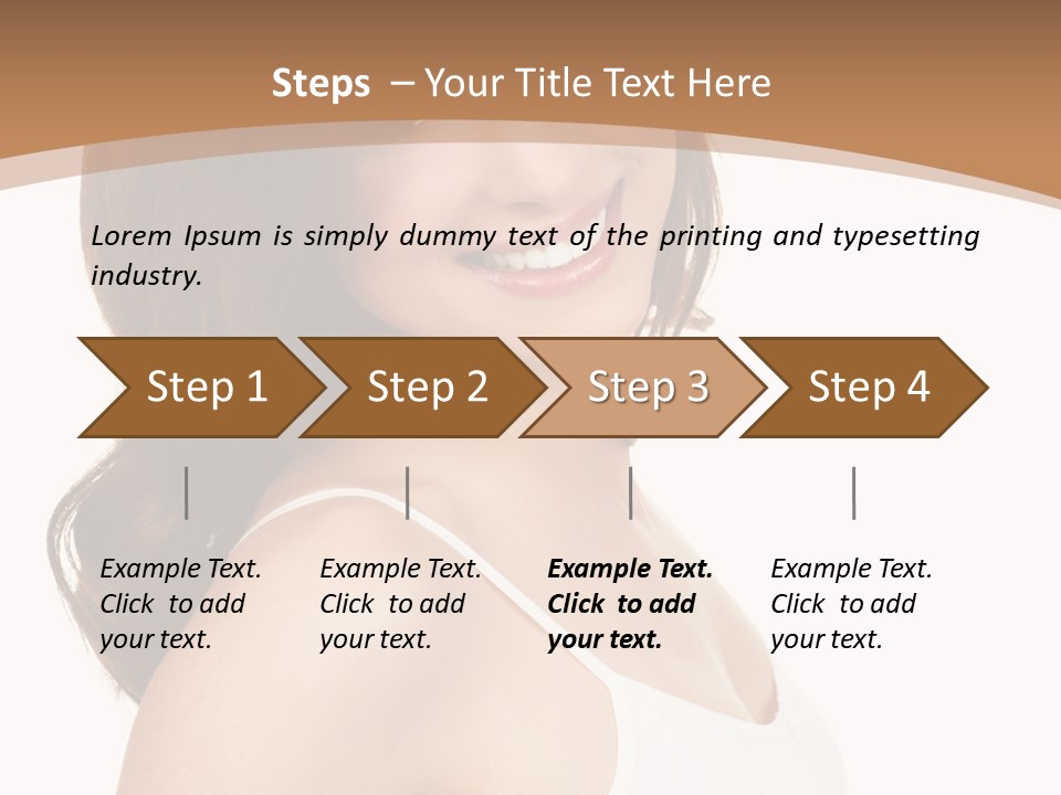 A Woman In A White Tank Top Is Smiling PowerPoint Template