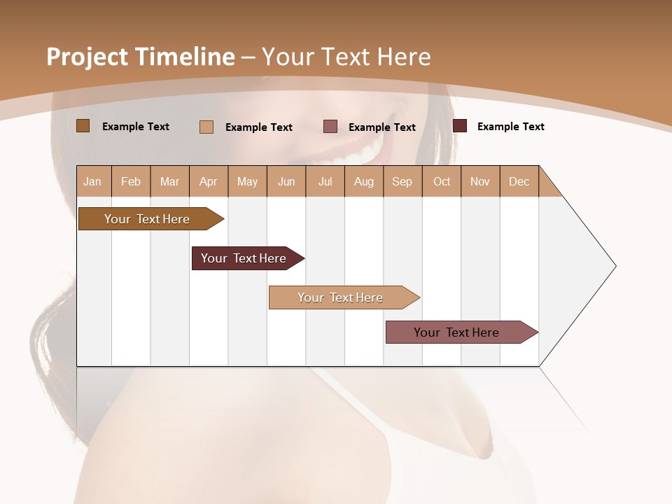 A Woman In A White Tank Top Is Smiling PowerPoint Template