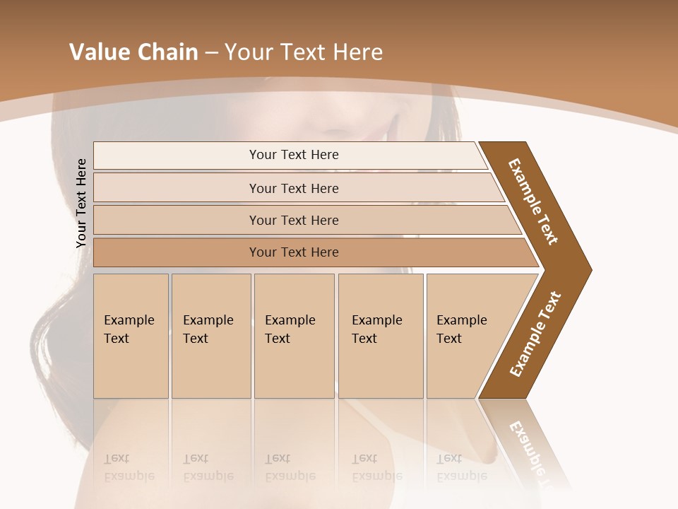 A Woman In A White Tank Top Is Smiling PowerPoint Template