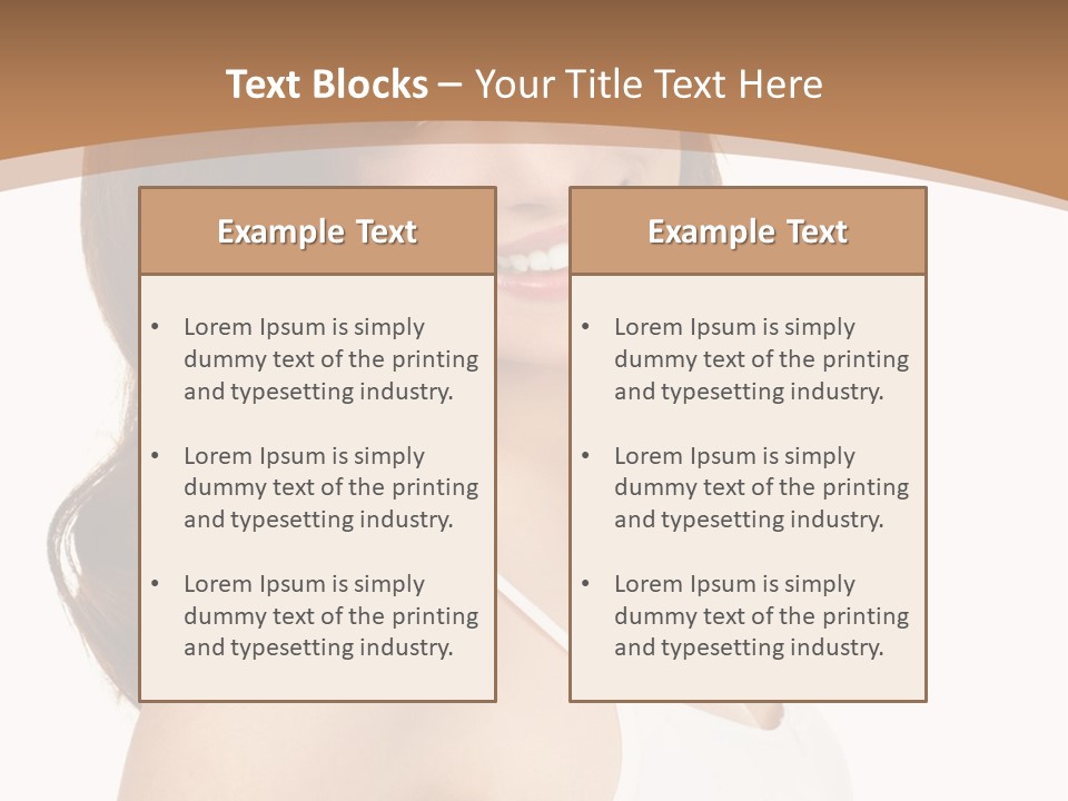 A Woman In A White Tank Top Is Smiling PowerPoint Template