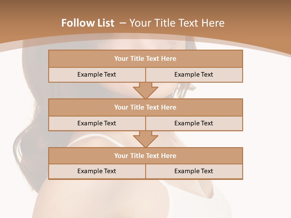 A Woman In A White Tank Top Is Smiling PowerPoint Template